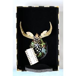 MacKenzie Childs Moose Head Ornaments & Stand